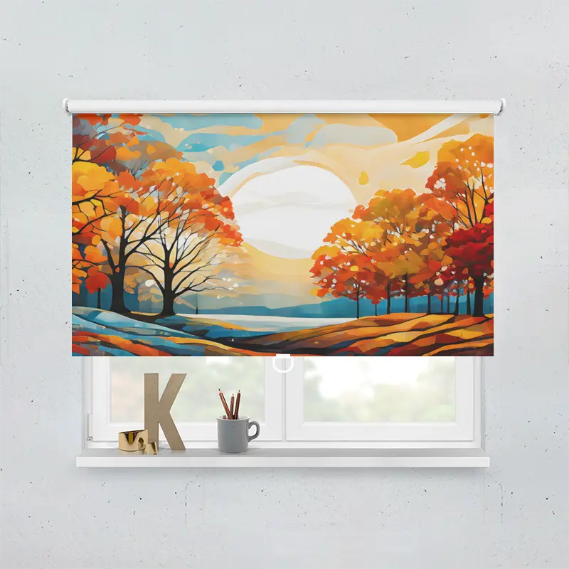 Springrollo Motiv "Herbstbäume"