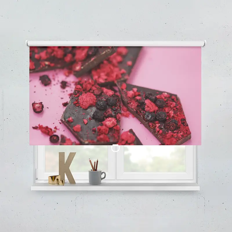 Springrollo Motiv "Beeren Auf Dunkler Schokolade"