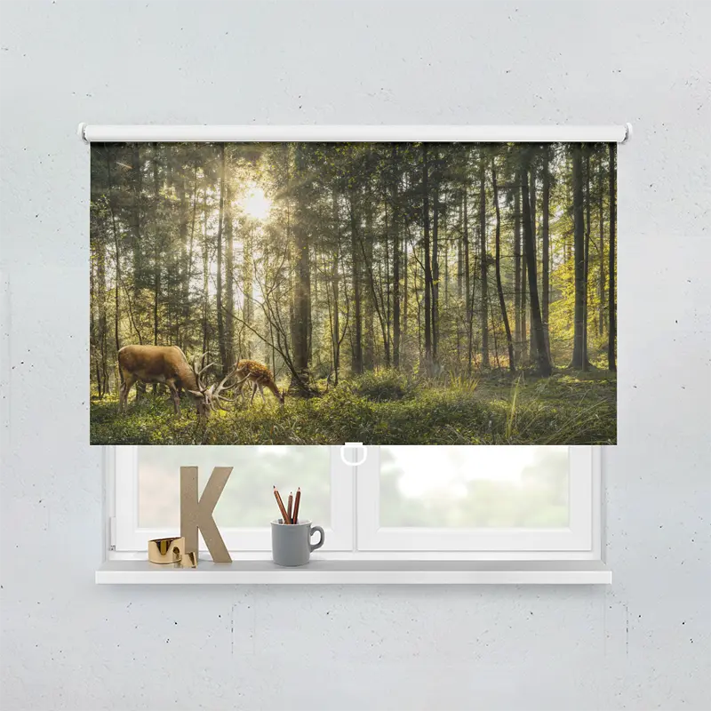 Springrollo Motiv "Hirsch Reh Wald"