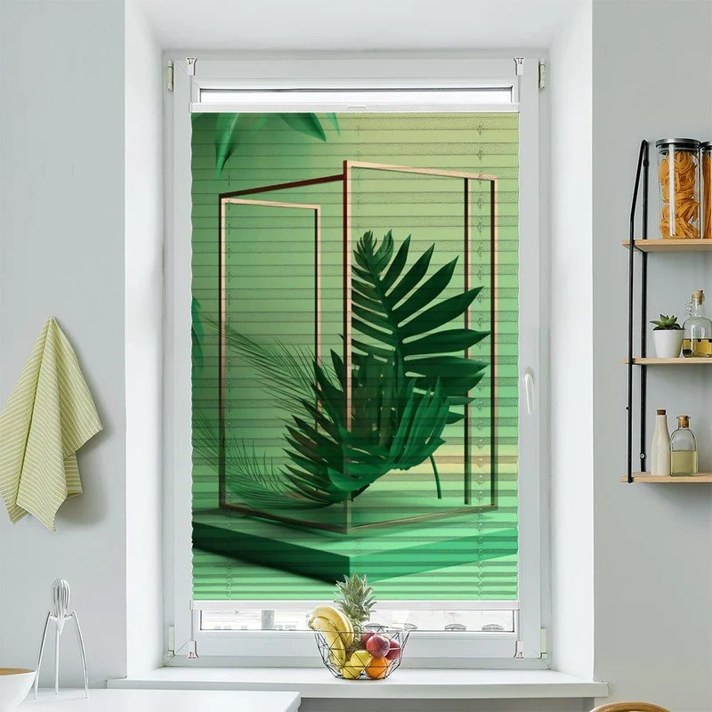 Plissee Motiv "Frame art Palme"