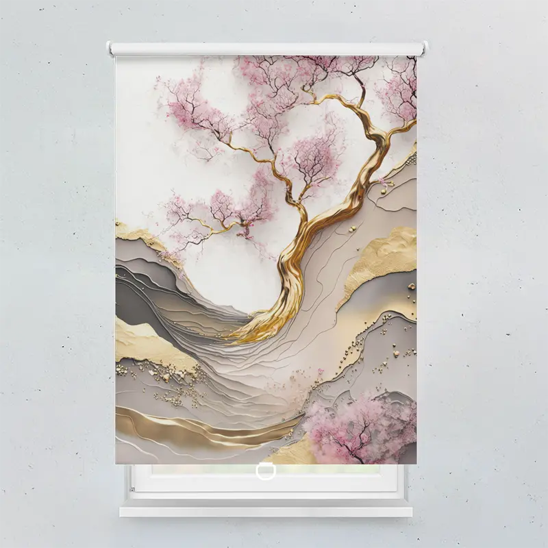Springrollo Motiv "Kirschblueten Abstrakt"