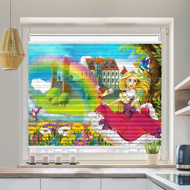 Plissee Motiv "Prinzessin Regenbogen Schloss"