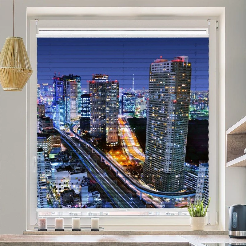 Plissee Motiv "Tokio Nacht"