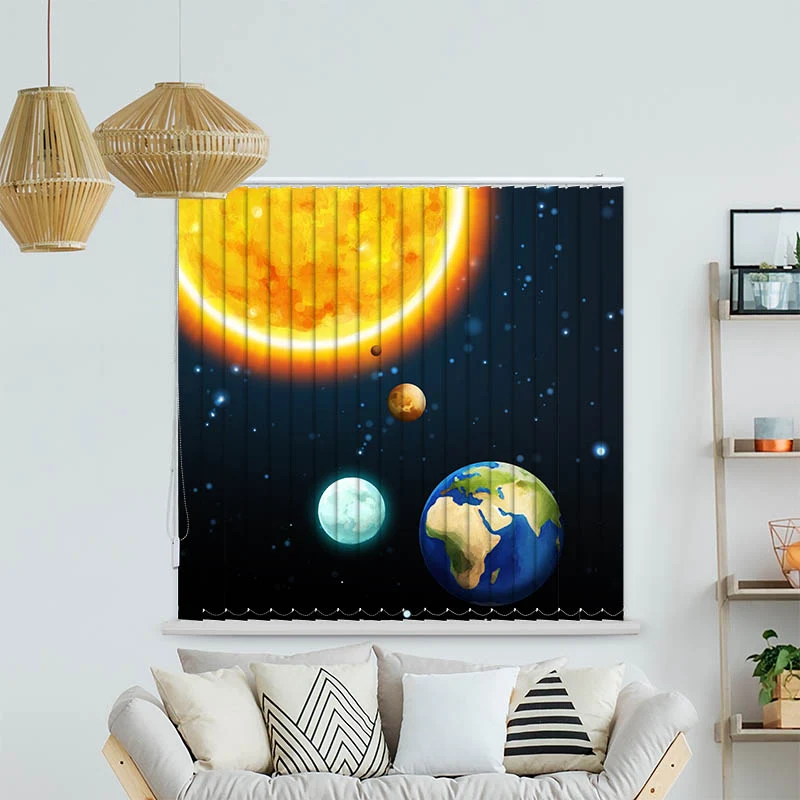 Lamellenvorhang Motiv "Sonne und Planeten"