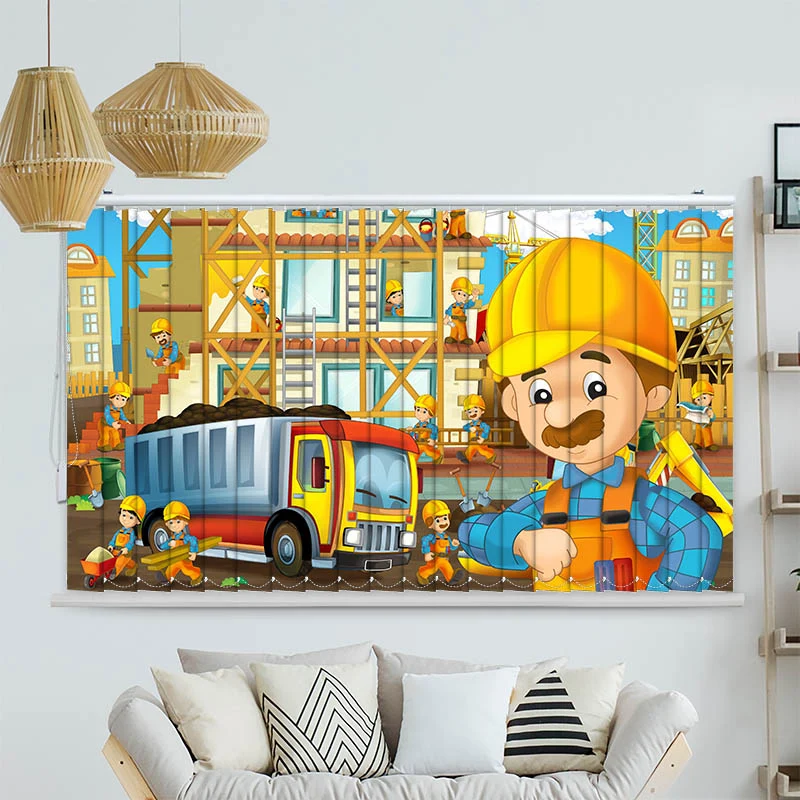 Lamellenvorhang Motiv "Baustelle"