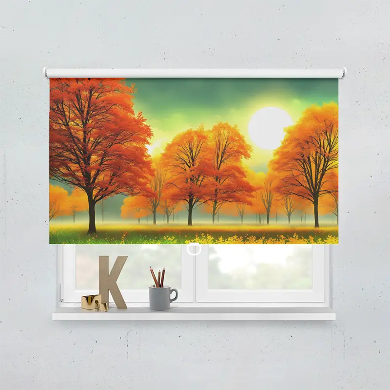 Springrollo Motiv "Herbstwald Sonnenschein"