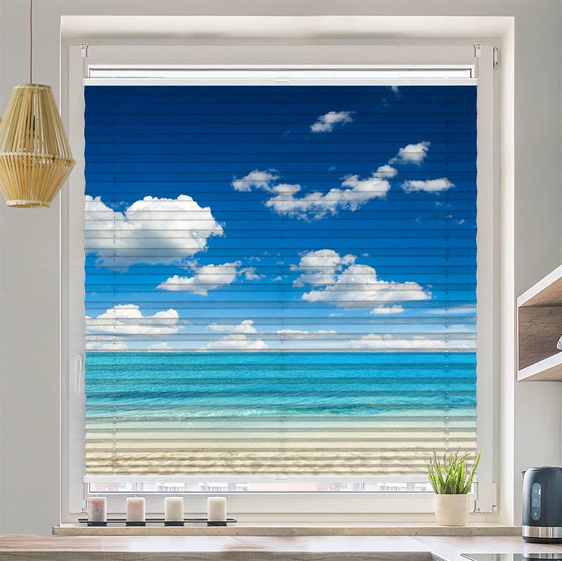 Wabenplissee Motiv "Meer Mit Blauem Himmel"