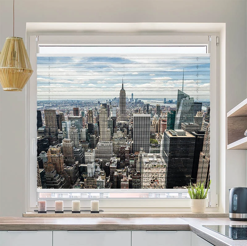 Wabenplissee Motiv "Manhattan Skyline"