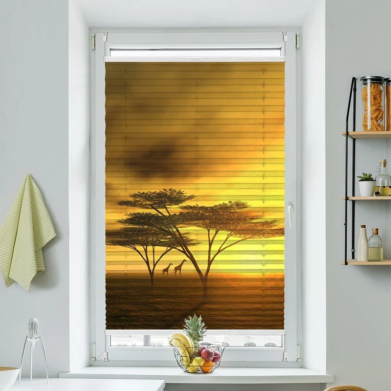 Plissee Motiv "Afrika Giraffen"