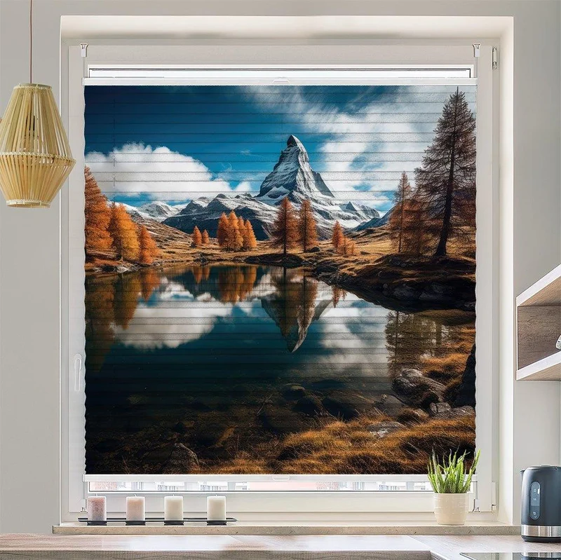 Plissee Motiv "Matterhorn See Gipfel"