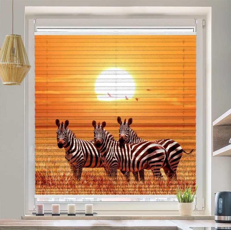 Plissee Motiv "Zebra Afrika Savanne"