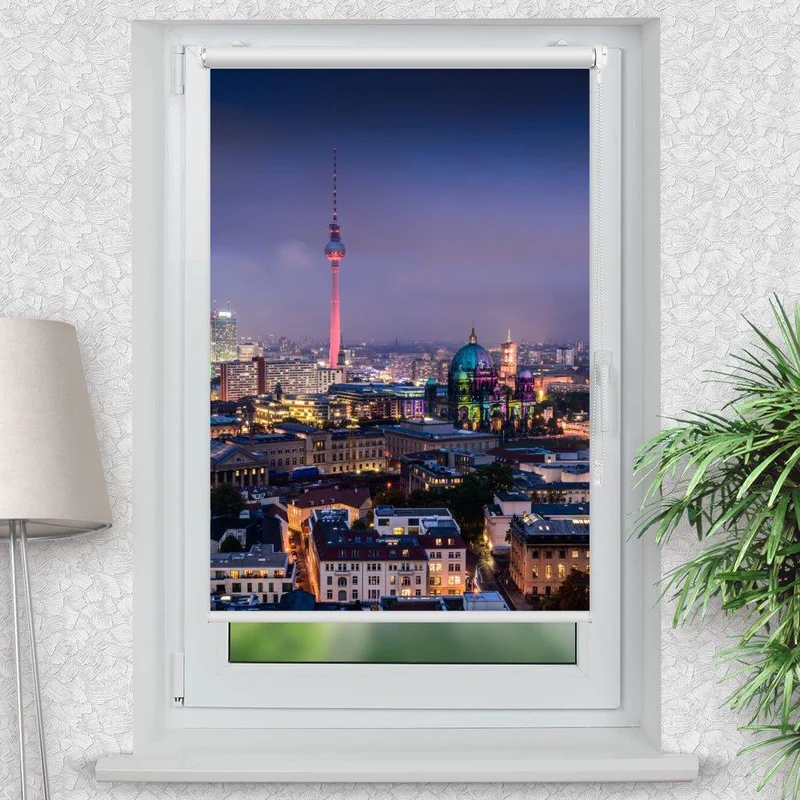 Klemmfix Rollo "Berlin Skyline" | Motiv-Klemmrollo