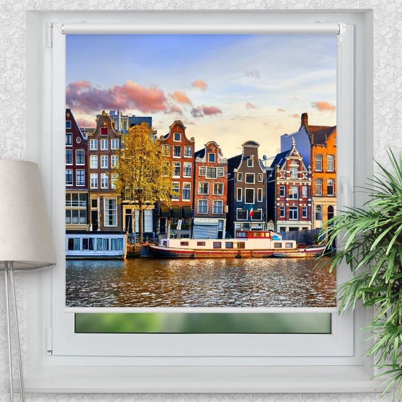 Klemmfix Rollo "Amsterdam Gracht" | Motiv-Klemmrollo