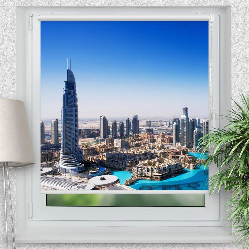 Klemmfix Rollo "Dubai Skyline" | Motiv-Klemmrollo