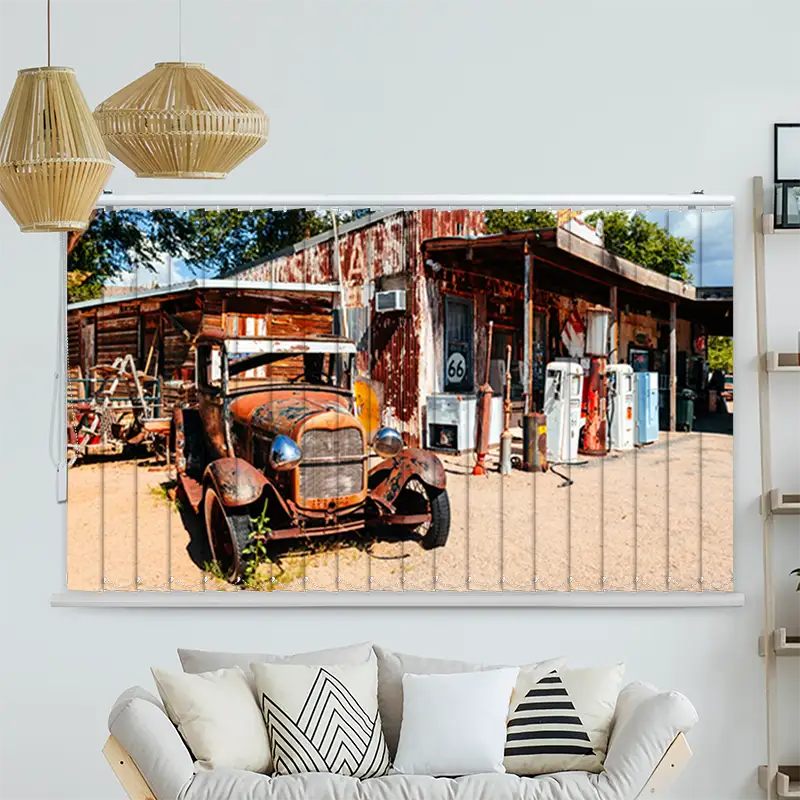 Lamellenvorhang Motiv "Verlassene Tankstelle An Der Route 66"
