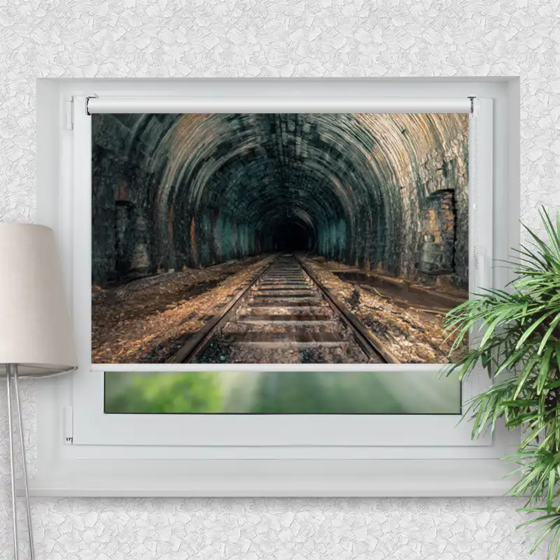 Klemmfix Rollo "Alter Eisenbahn Tunnel" | Motiv-Klemmrollo