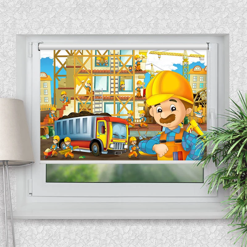 Klemmfix Rollo "Baustelle" | Motiv-Klemmrollo