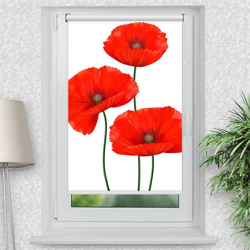 Klemmfix Rollo "Mohnblumen" | Motiv-Klemmrollo