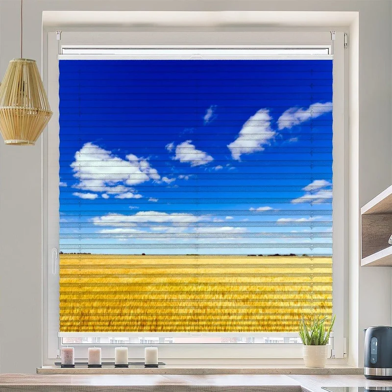 Plissee Motiv "Weizenfeld blauer Himmel"