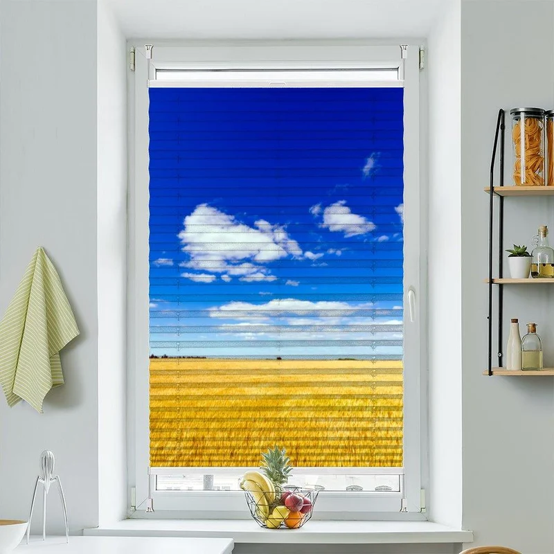 Plissee Motiv "Weizenfeld blauer Himmel"