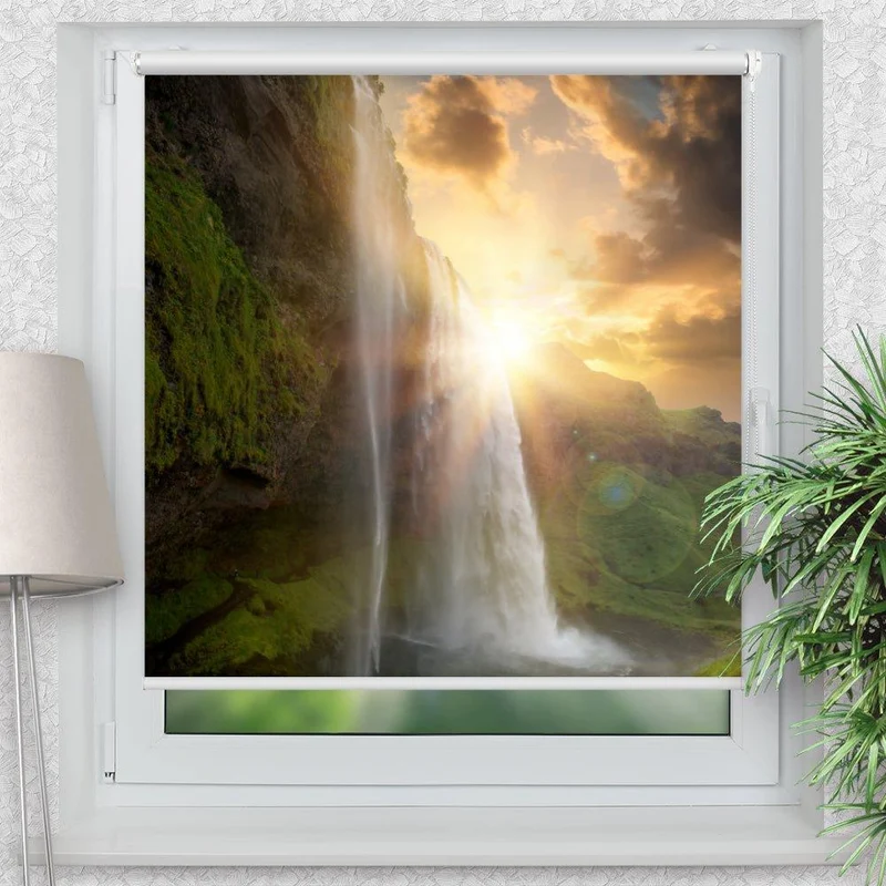 Klemmfix Rollo "Island Klippe Sonne" | Motiv-Klemmrollo