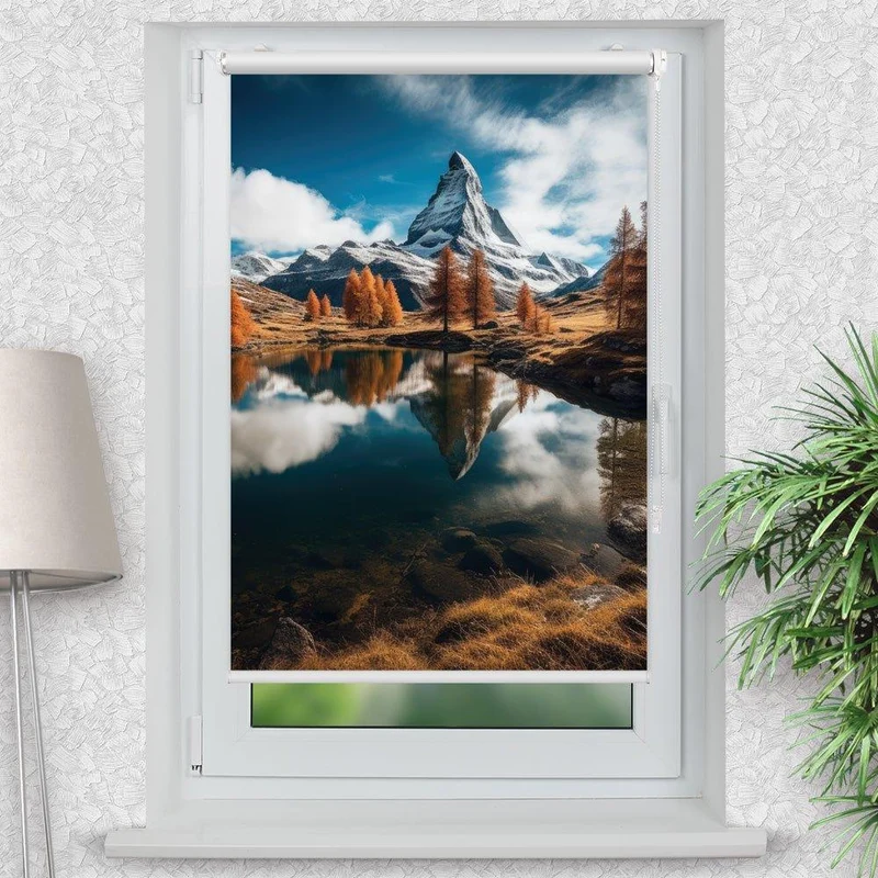Klemmfix Rollo "Matterhorn See Gipfel" | Motiv-Klemmrollo