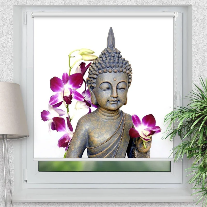 Klemmfix Rollo "Buddha Orchideen Wellness" | Motiv-Klemmrollo