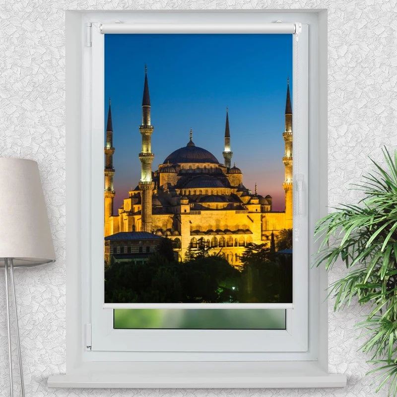 Klemmfix Rollo "Istanbul Blaue" | Motiv-Klemmrollo