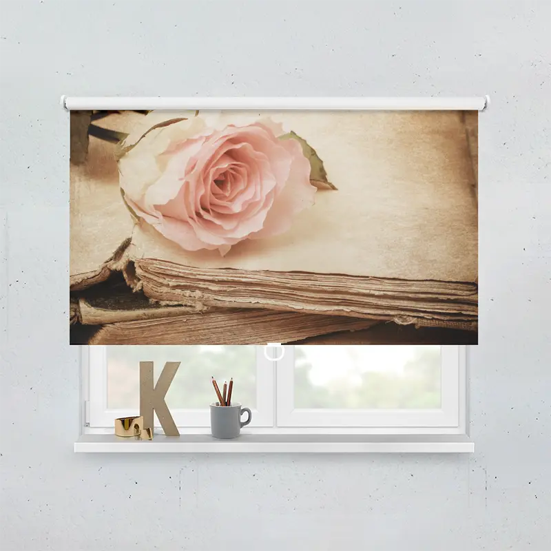 Springrollo Motiv "Rose Rosa Buch Vintage"