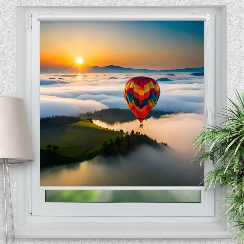 Klemmfix Rollo "Heissluftballon Berge" | Motiv-Klemmrollo
