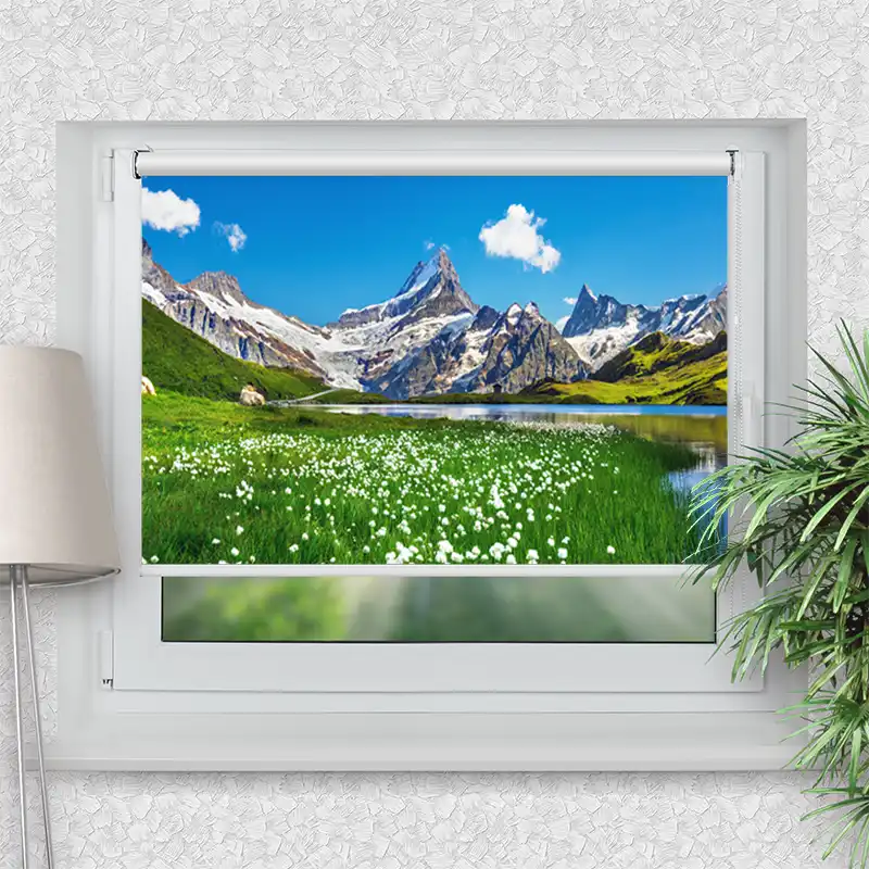 Klemmfix Rollo "Schweizer Alpen Bachalpsee" | Motiv-Klemmrollo