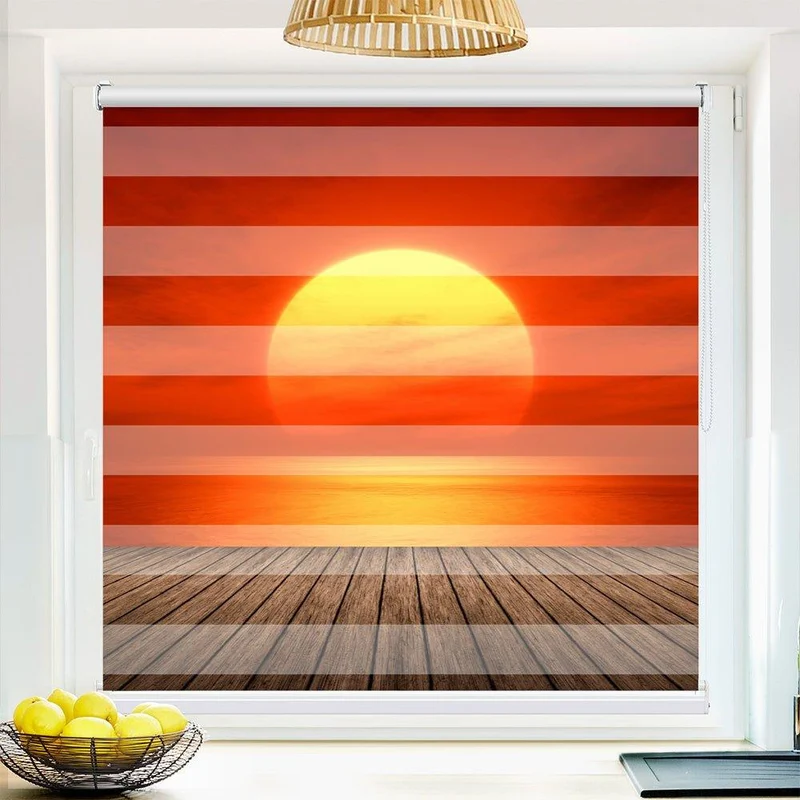 Klemmfix Doppelrollo "Sonnenuntergang Meer Steg" | Klemm Doppelrollo