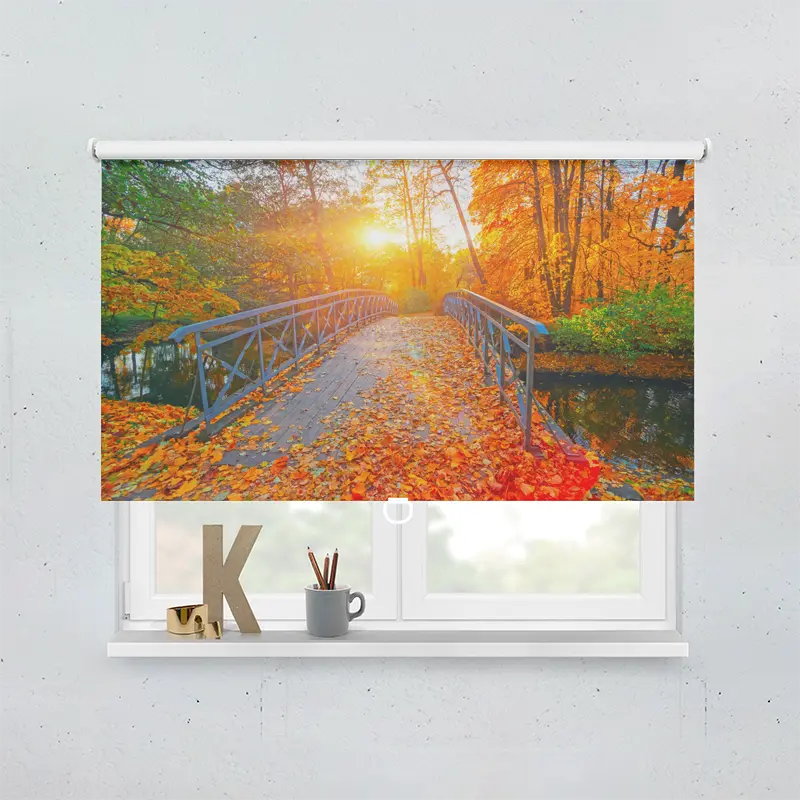 Springrollo Motiv "Herbstseebrücke"