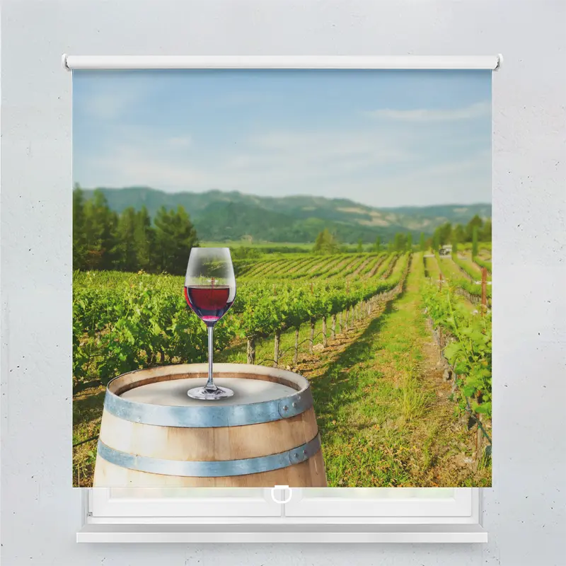 Springrollo Motiv "Rotwein Im Weinberg"