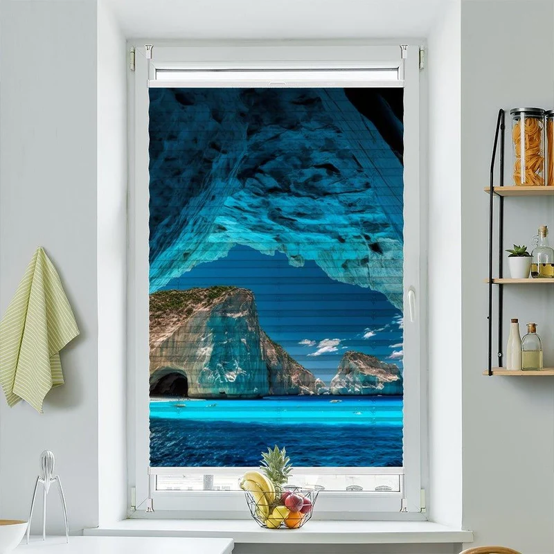 Plissee Motiv"Lagune Klippen Meer"