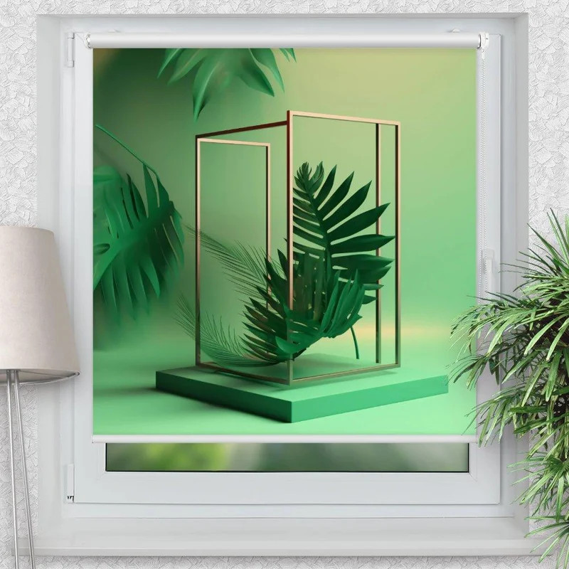 Klemmfix Rollo "Frame art Palme" | Motiv-Klemmrollo