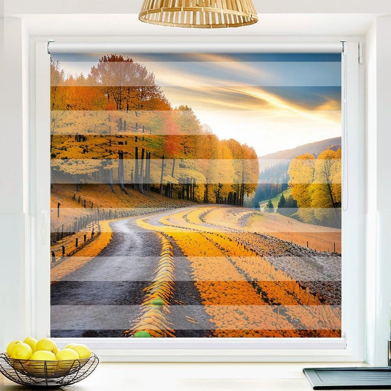 Klemmfix Doppelrollo "Herbst Wald Landschaft" | Klemm Doppelrollo