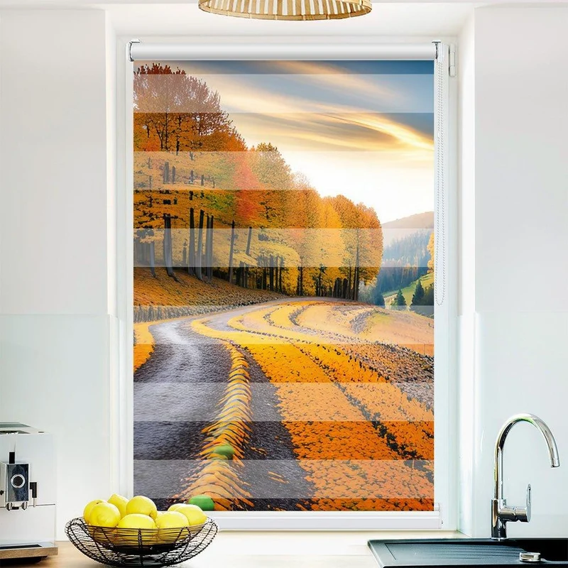 Klemmfix Doppelrollo "Herbst Wald Landschaft" | Klemm Doppelrollo