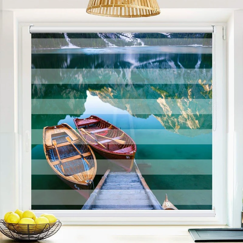 Klemmfix Doppelrollo "Wald Berg See Pragser Wildsee" | Klemm Doppelrollo