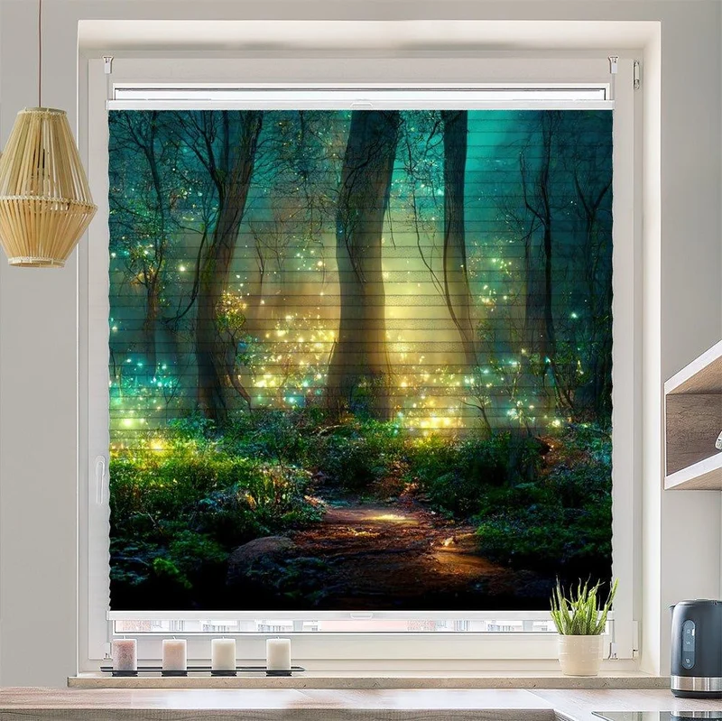Wabenplissee Motiv "Fantasie Maerchen Wald"