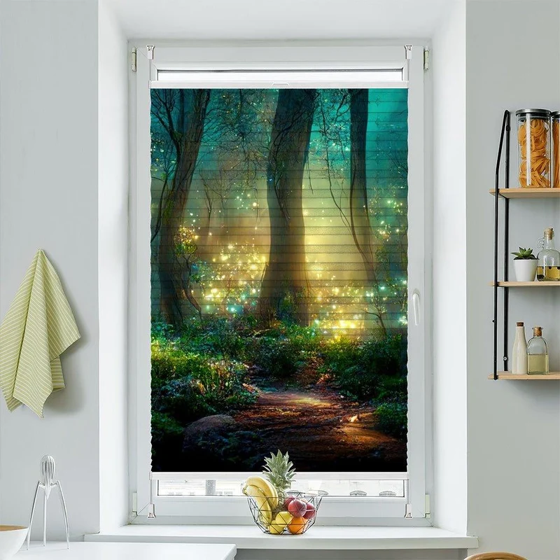 Wabenplissee Motiv "Fantasie Maerchen Wald"
