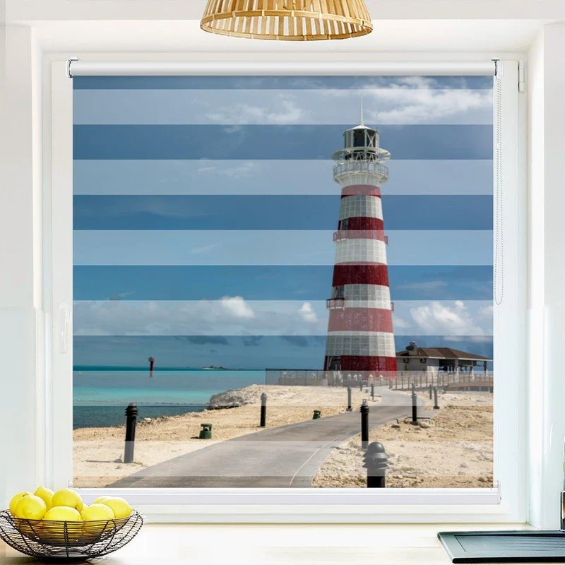 Klemmfix Doppelrollo "Insel Leuchtturm Kueste Maritim" | Klemm Doppelrollo