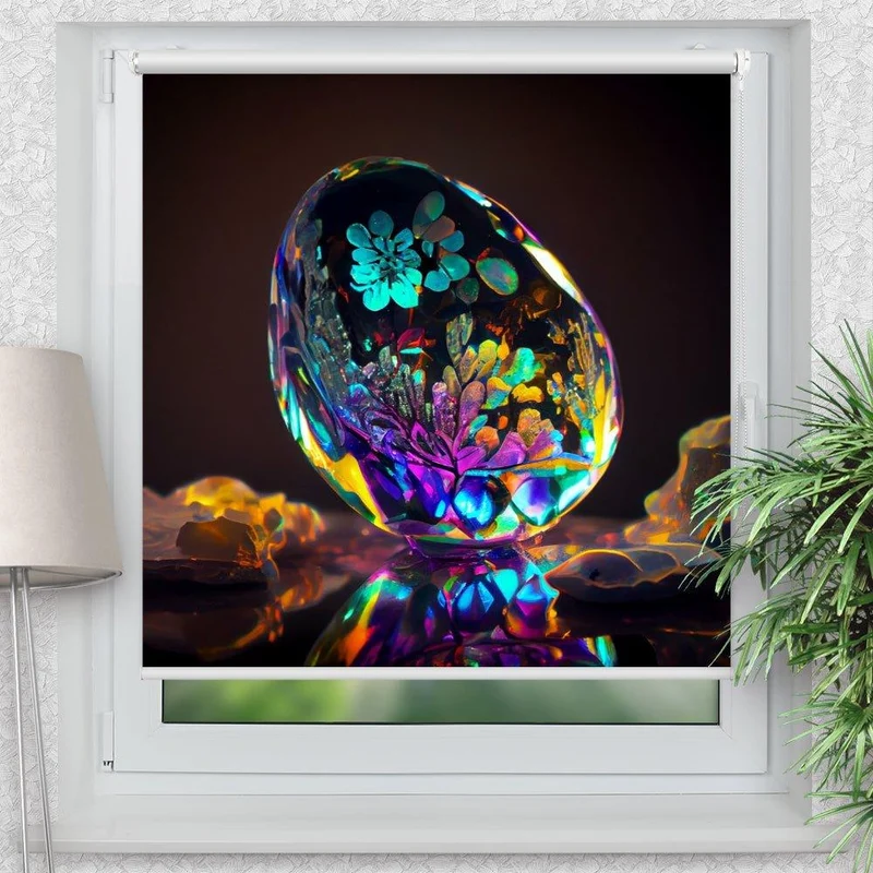 Klemmfix Rollo "Kristall bunt Opal" | Motiv-Klemmrollo