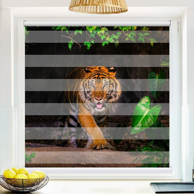 Klemmfix Doppelrollo "Tiger Indien" | Klemm Doppelrollo