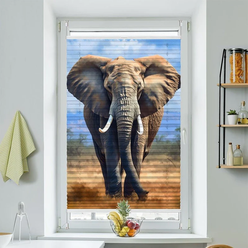 Wabenplissee Motiv "Elefant Gemälde Afrika"