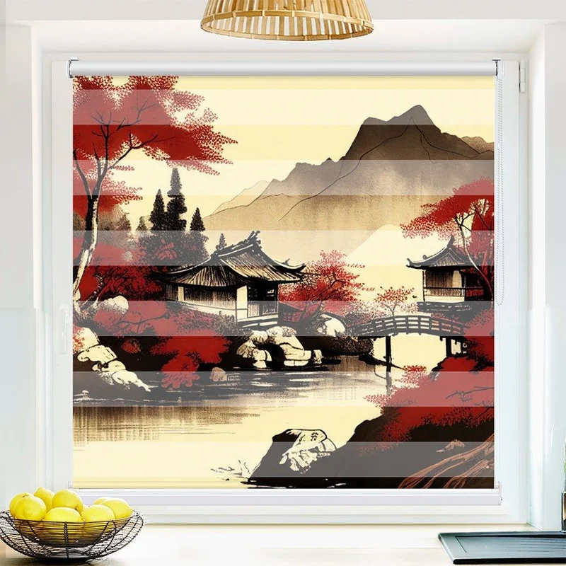 Klemmfix Doppelrollo "China Landschaft" | Klemm Doppelrollo