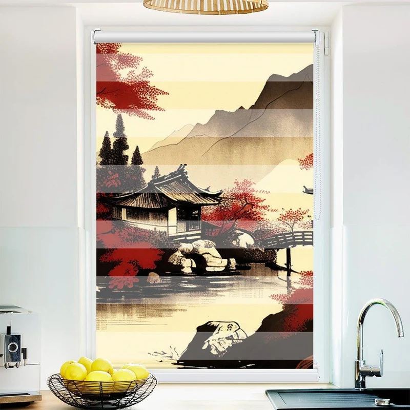 Klemmfix Doppelrollo "China Landschaft" | Klemm Doppelrollo