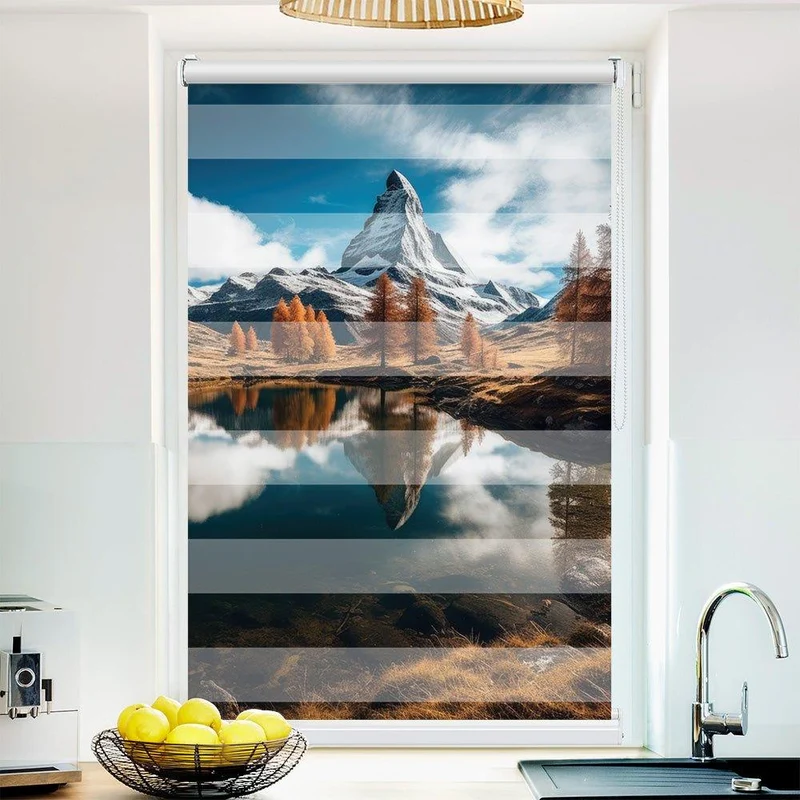 Klemmfix Doppelrollo "Matterhorn See Gipfel" | Klemm Doppelrollo