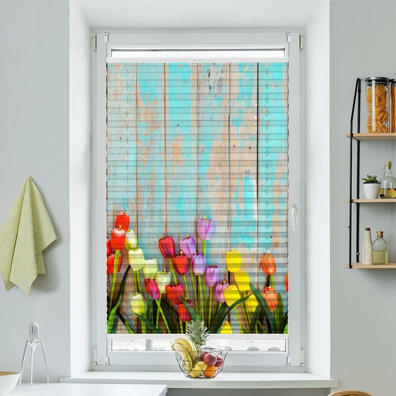 Plissee Motiv "Tulpen vintage"