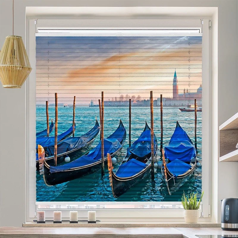 Wabenplissee Motiv "Venedig Gondeln Canale Grande"